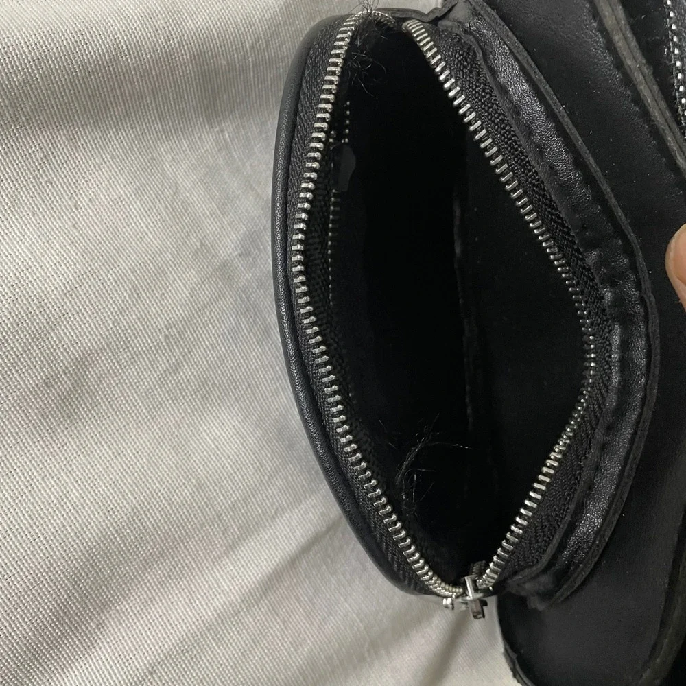 Black Utility Crossbody Bag Chain Strap Mini Pouch Y2K Techwear Festival Grunge